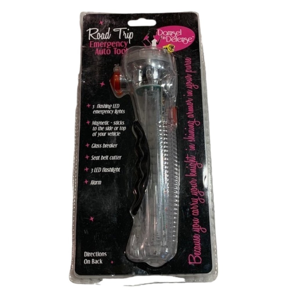 Damsel In Defense Road Trip Emergency Auto Tool Flashlight Cutter Alarm More NIP
